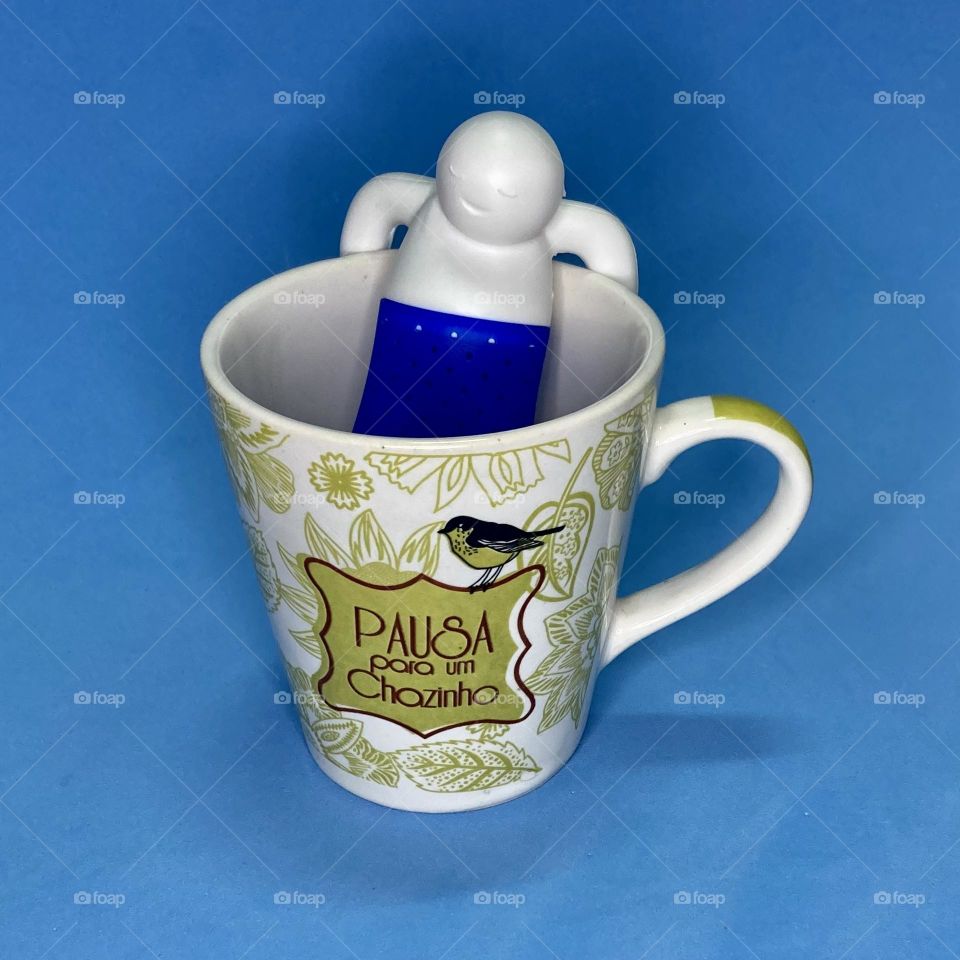 Caneca e infusor de chá 🫖