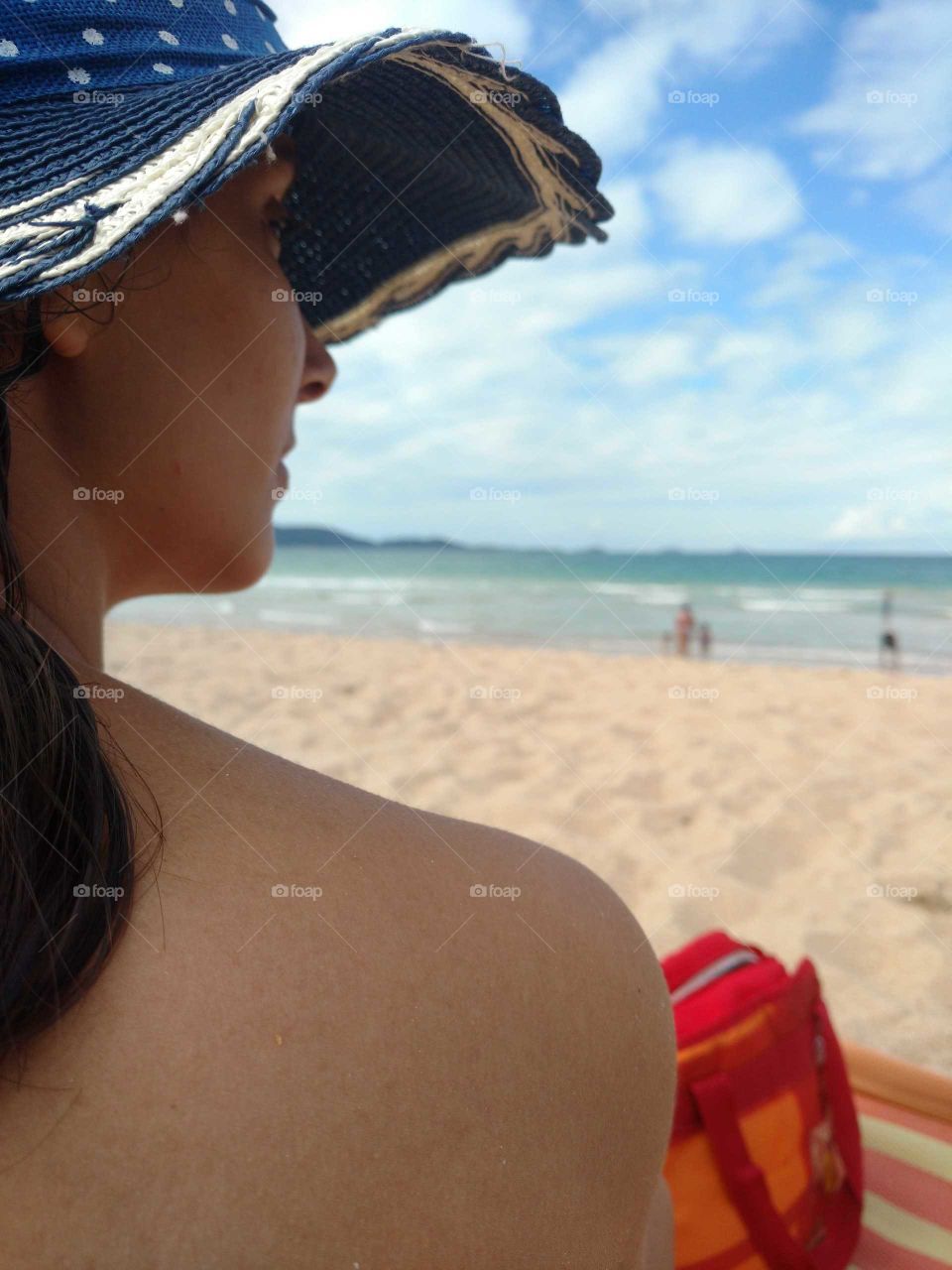 Day off, summertime. Brazilian beach. Brazilian girl.