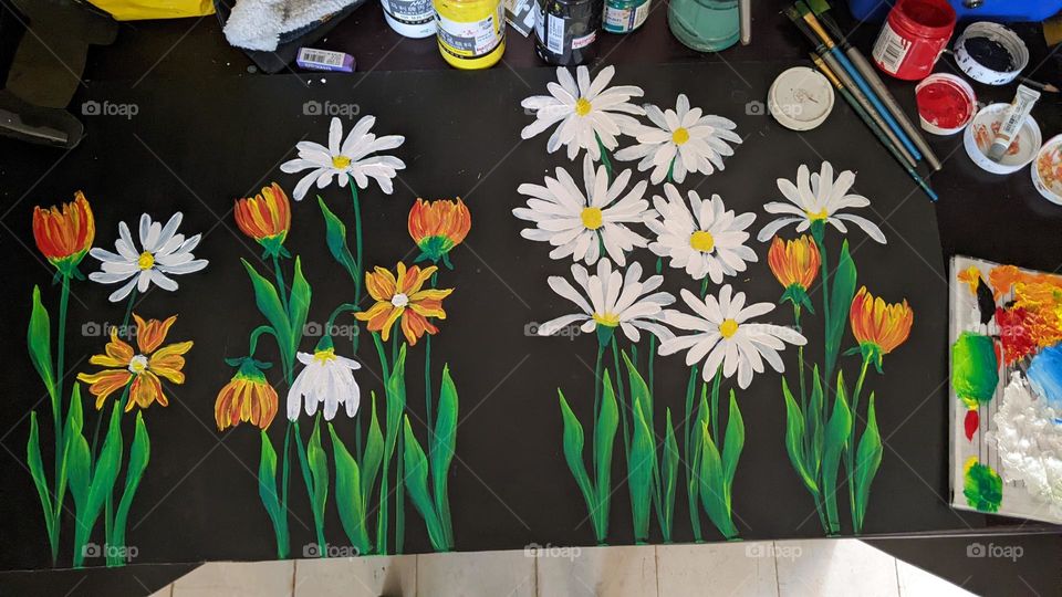 white flower painting
