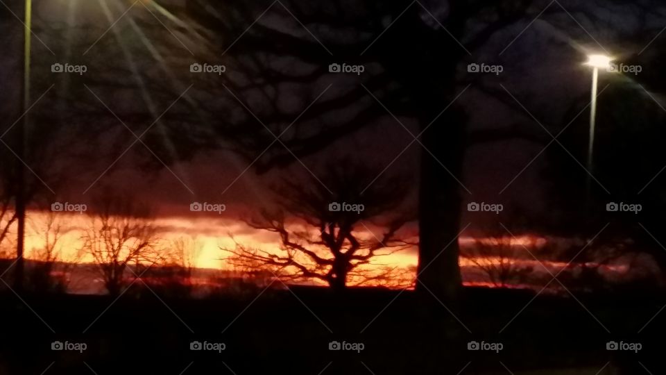 Light, Landscape, Flame, Sunset, Evening