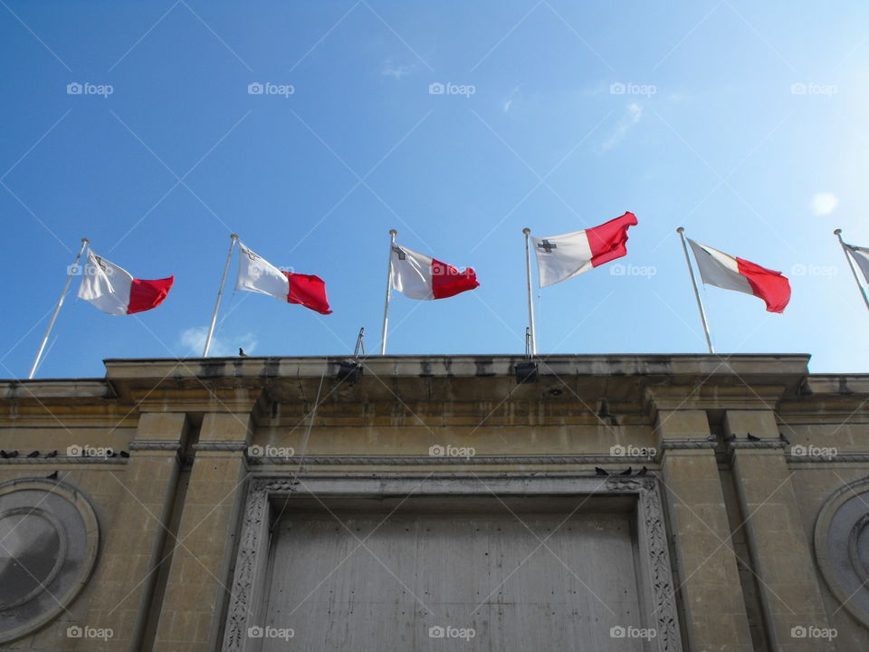 Flags. Malta. Valletta