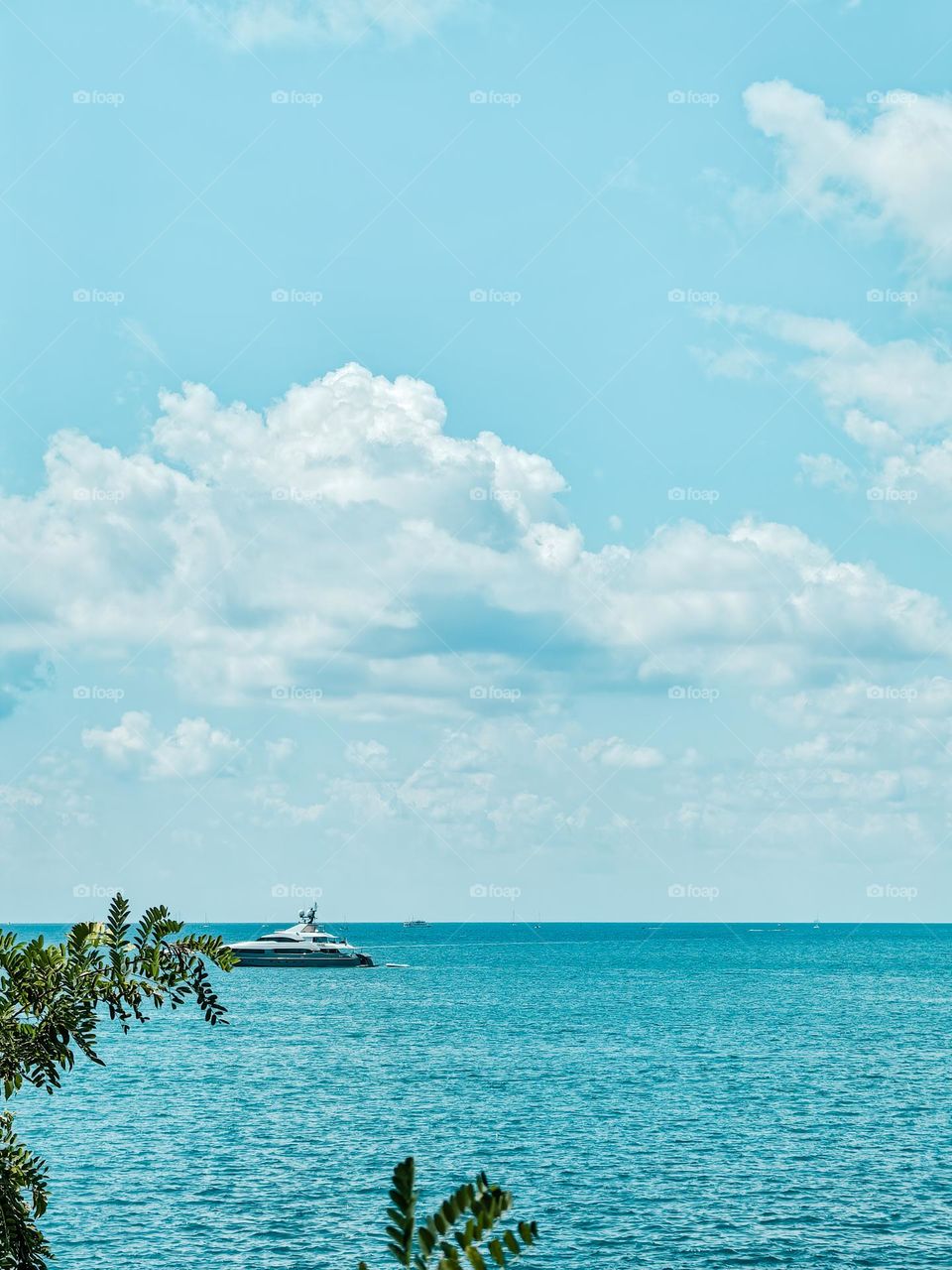 Yacht in the blue sea