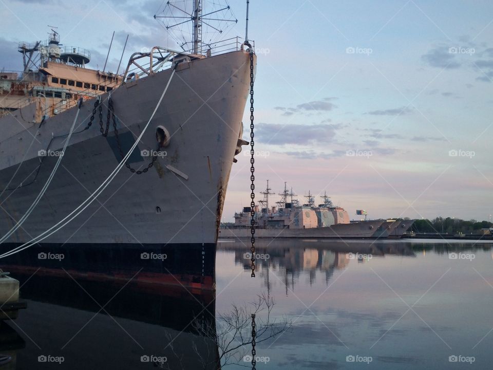 Philadelphia Navy Yard . Philadelphia Navy Yard at Sunrise