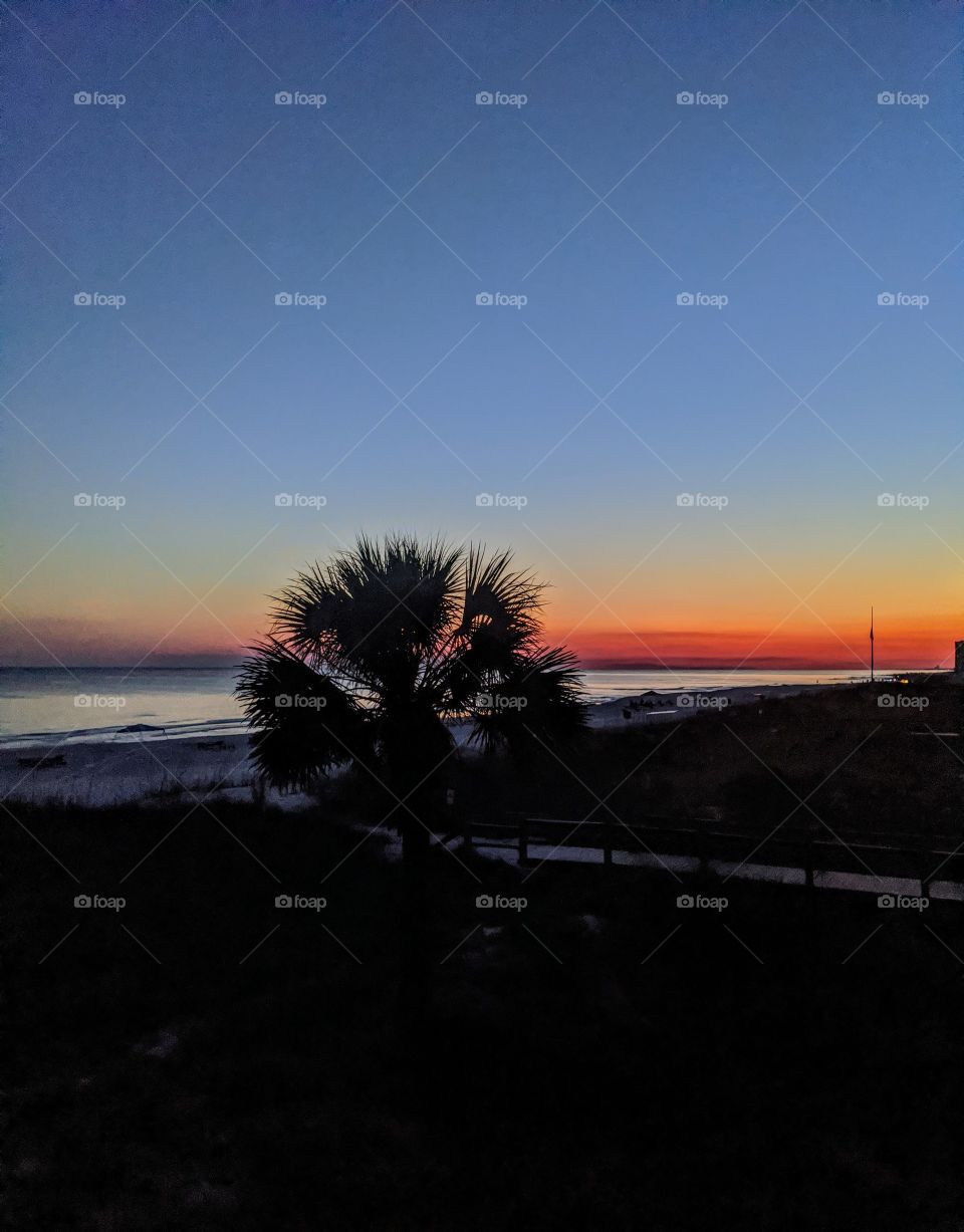 summer sunset on the beach