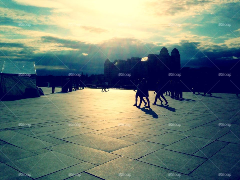 The opera. Outside the opera building in Oslo, Norway.