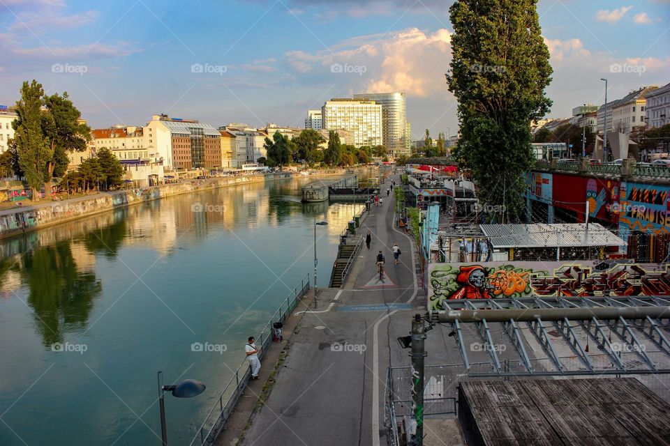 summer evening in Vienna on the Danube