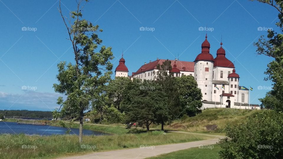 Visit at the Läckö Slott, medieval castle on the shores of Vänern lake, Sweden 