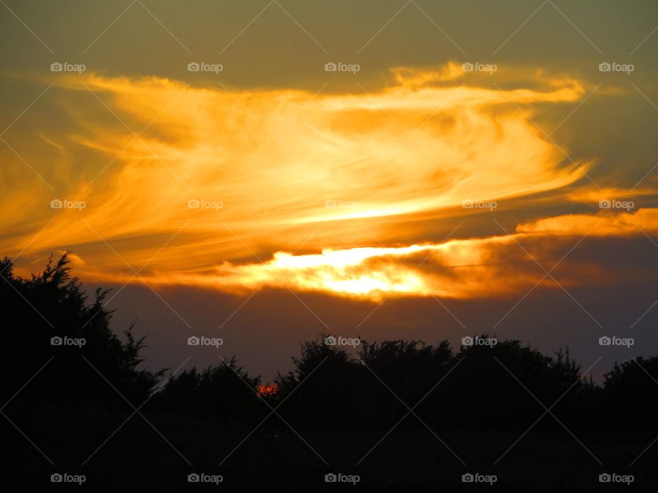 Clouds looking like fire