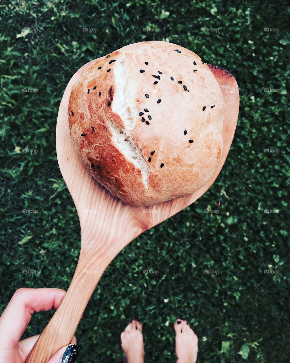 Food on cutting board