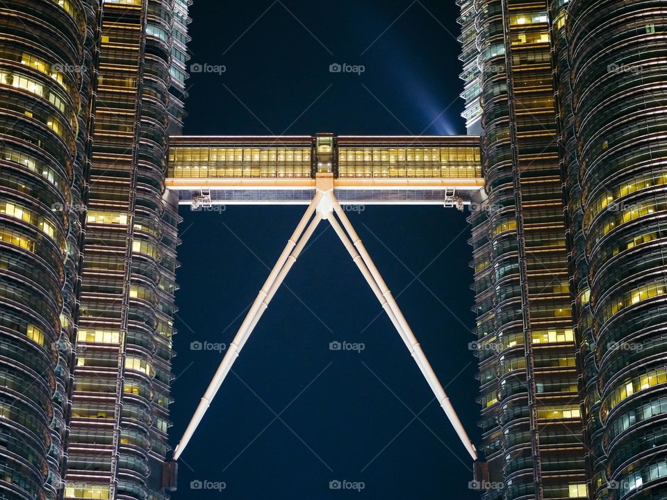 Close-up of the bridge connecting tower 1 & 2 of the Petronas Twin Tower 