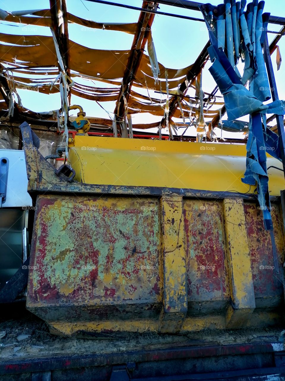 Abandoned construction site. Abandoned machines. Beautiful and urban rust, plenty of patina.