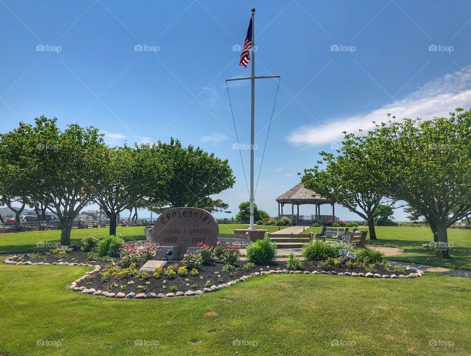 Gazebo in a bayside park