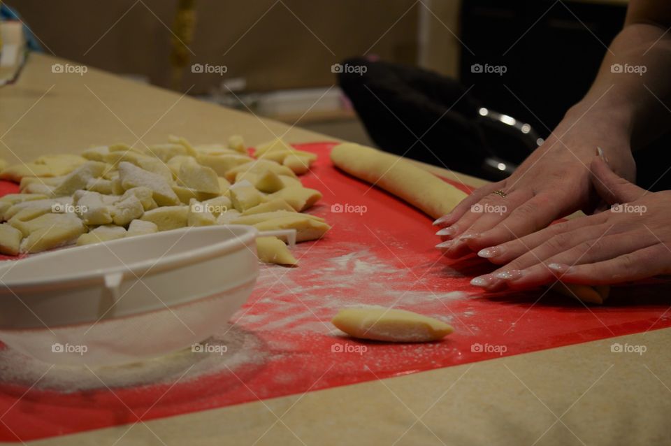 Hands working close up