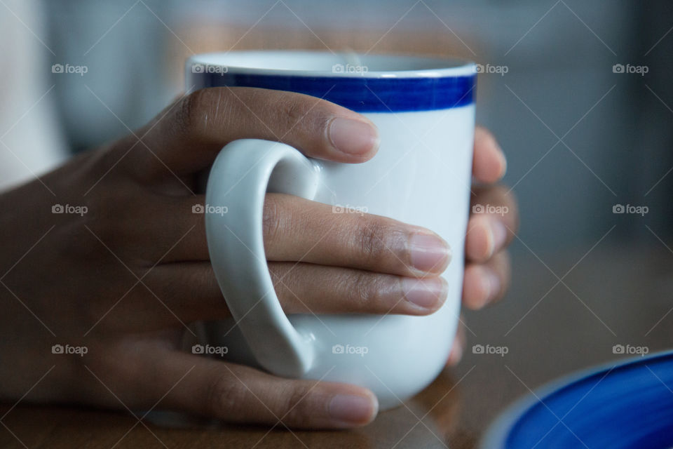 Enjoying a breakfast tea