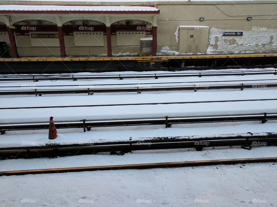 Train Tracks in the Snow - Brooklyn