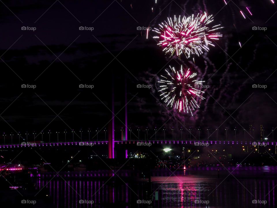 Fireworks over a Harbour