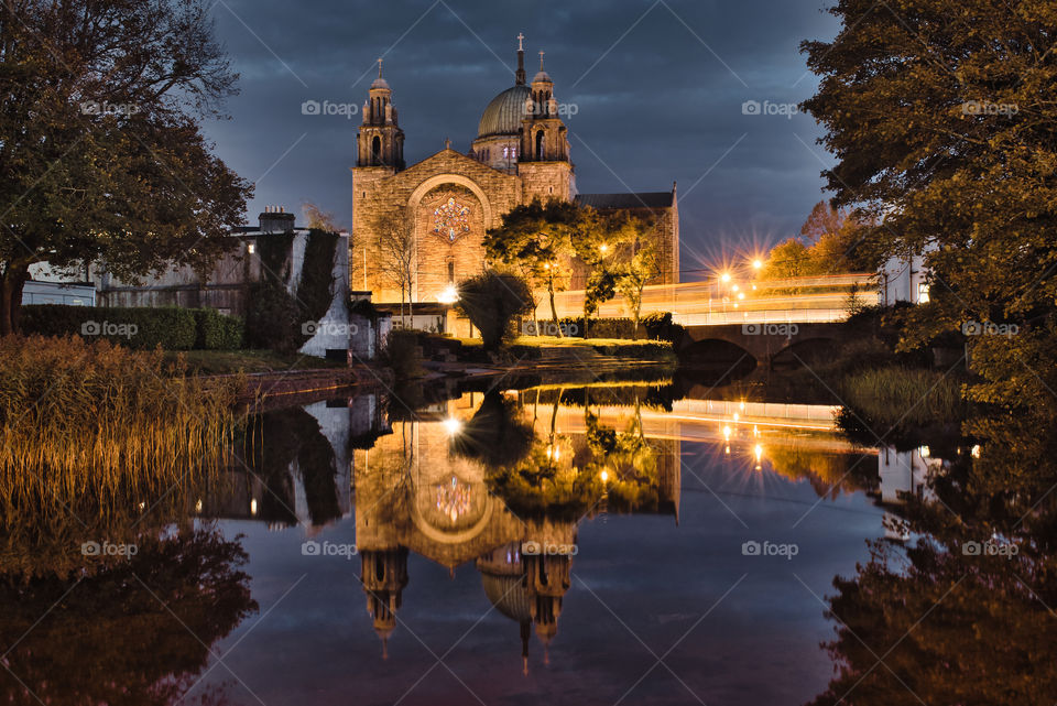 Galway cathedral at night