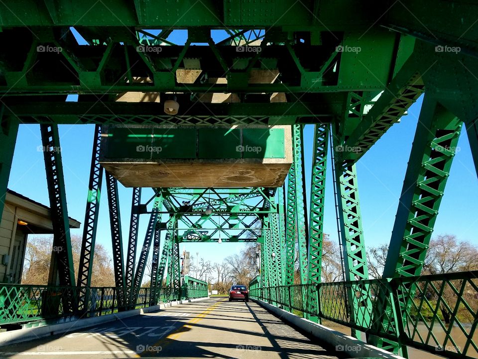 old metal bridge green