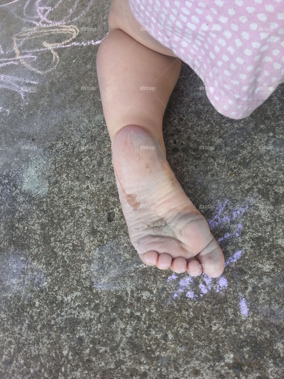 chalk baby feet