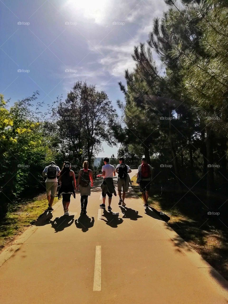 Staying in shape hiking with friends