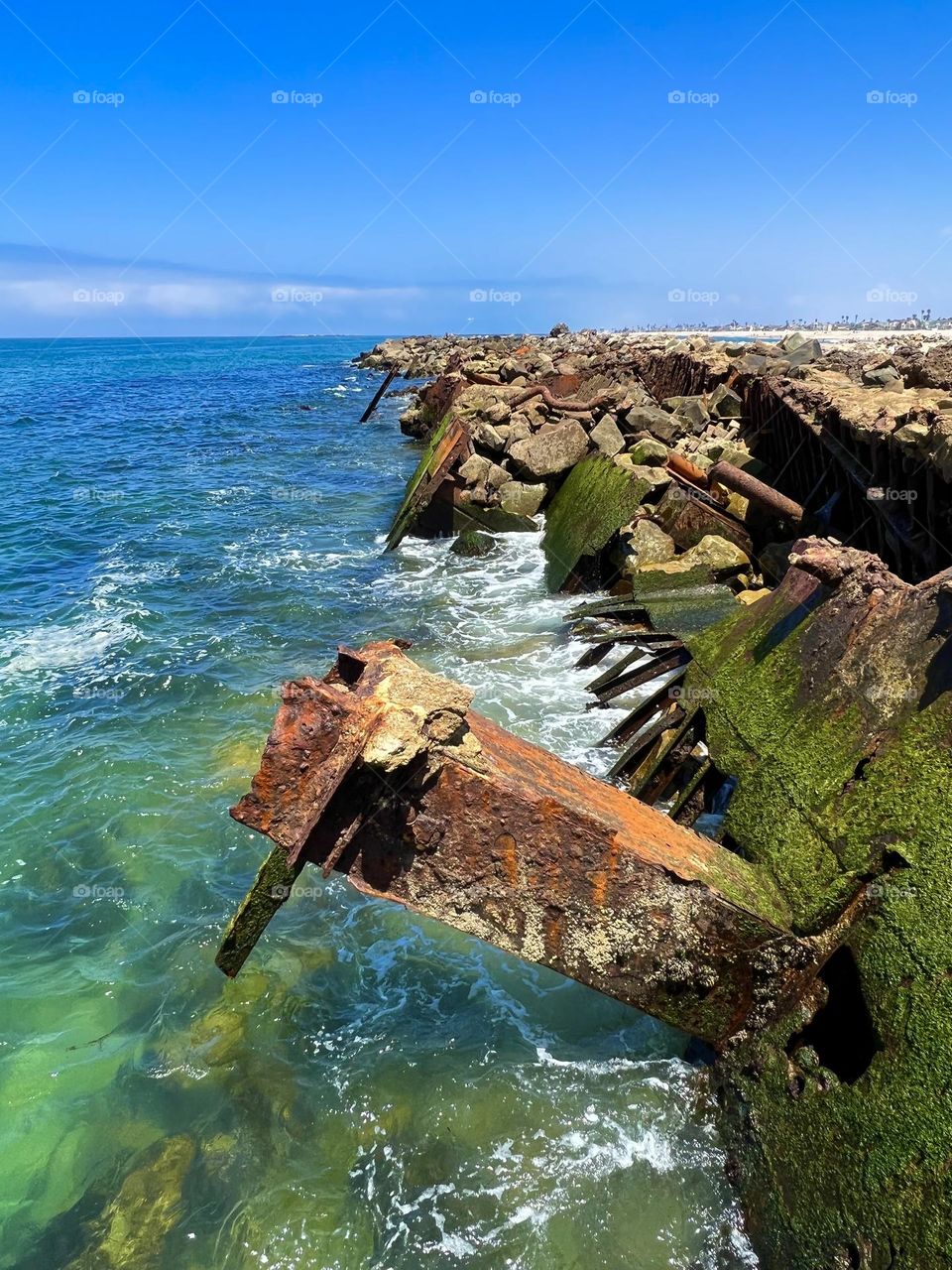 La Jenelle shipwreck pieces at La Jenelle Park in Oxnard
California