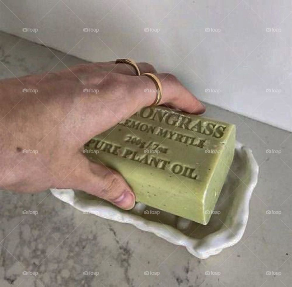 Green soap with naturals oils