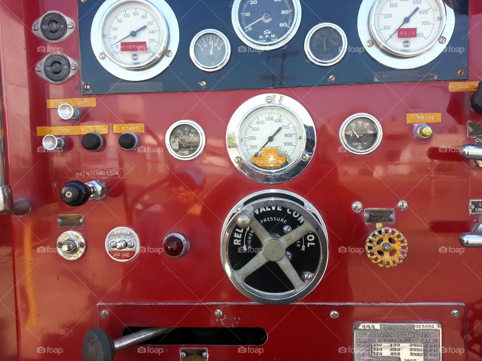 vintage firetruck controls