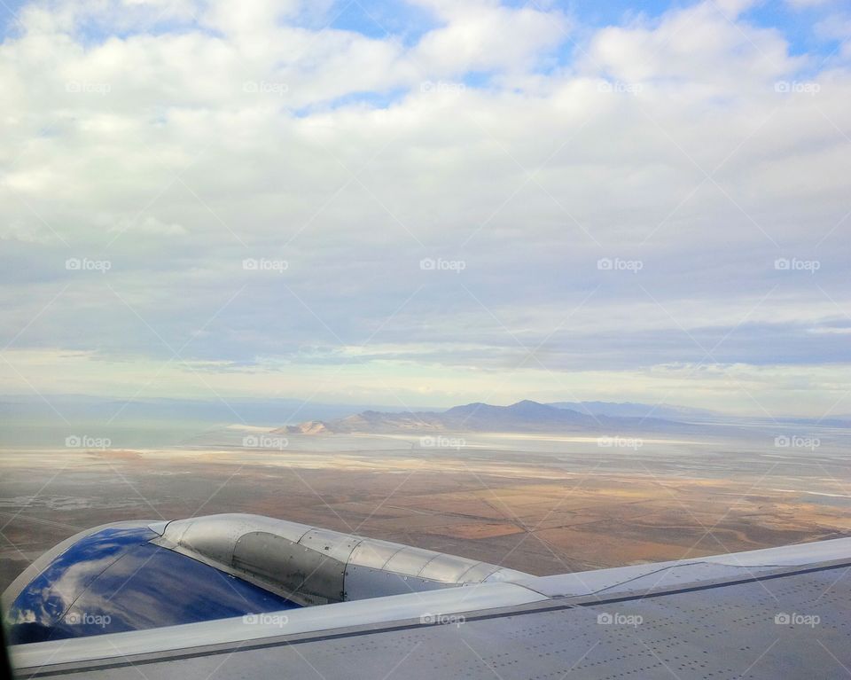 Aerial view of the Great Salt Lake,  Utah