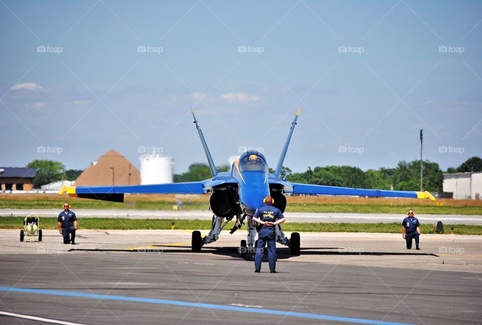 Blue Angel. Getting ready for take off at airshow.