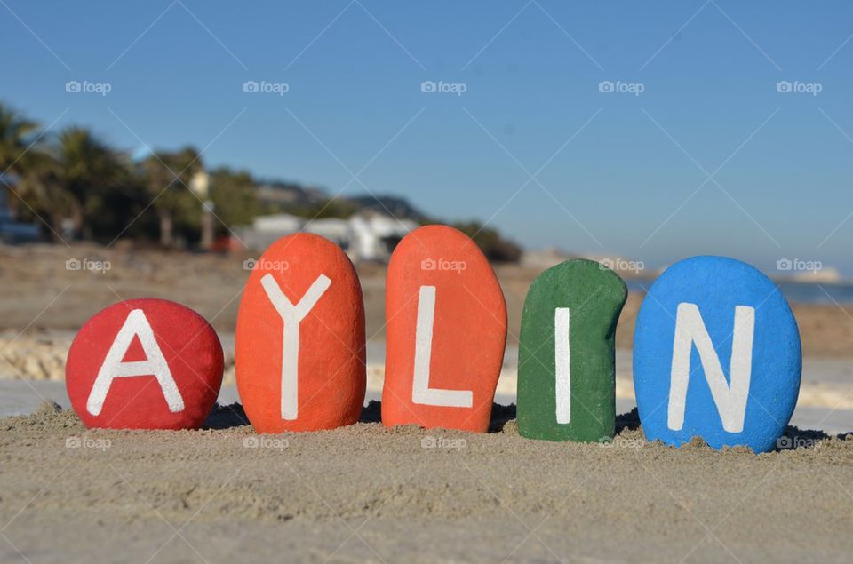 Aylin, female name on stones