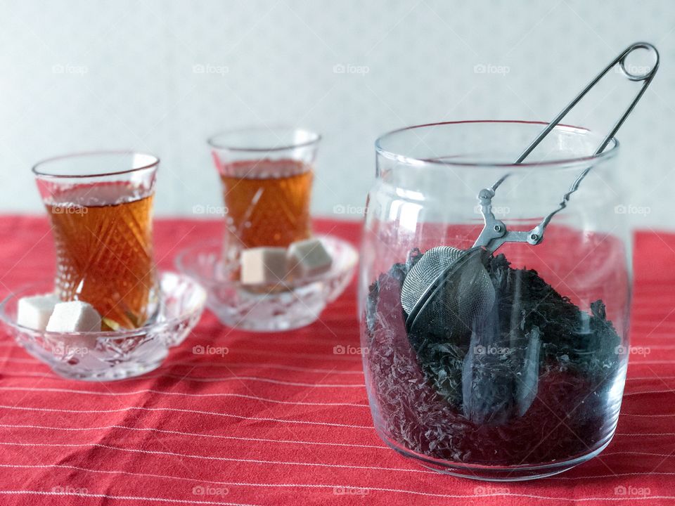 Green tea with marshmallow