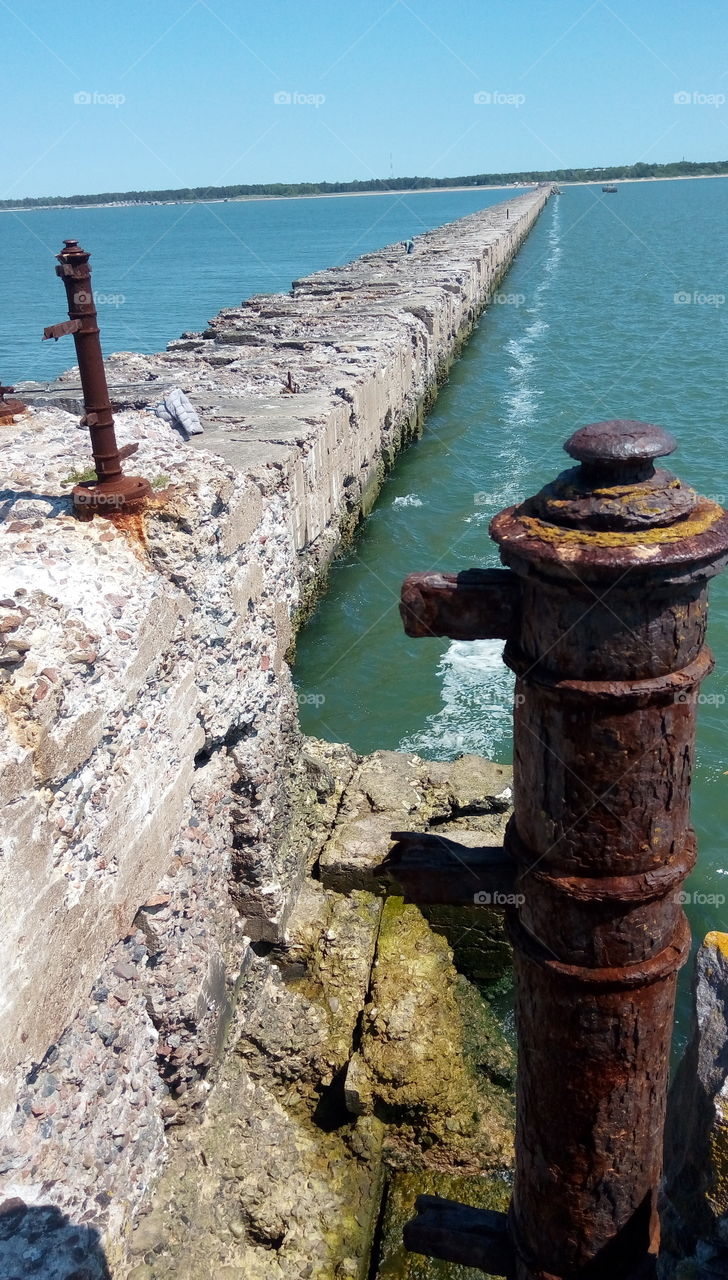 Old ruined pier ending