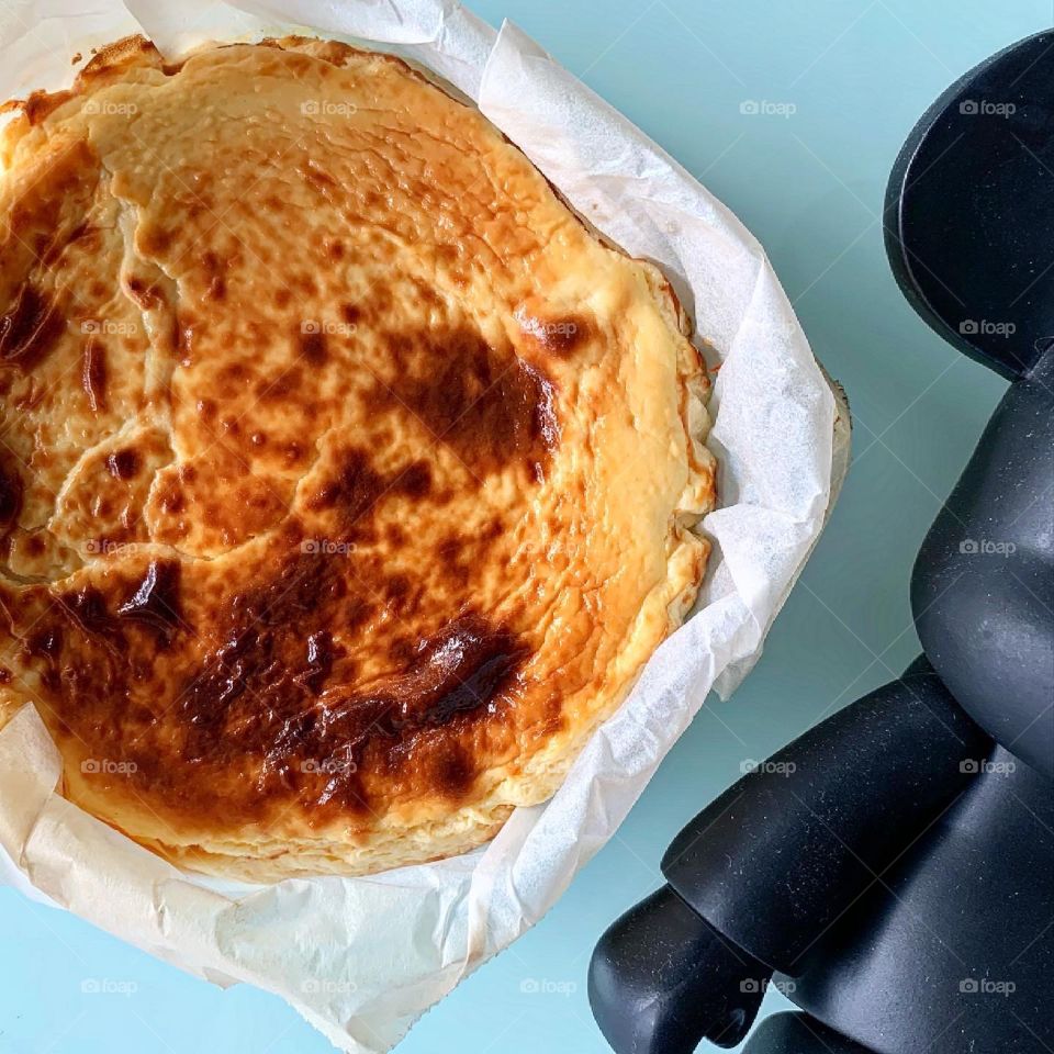 Delicious homemade Burnt cheesecake 