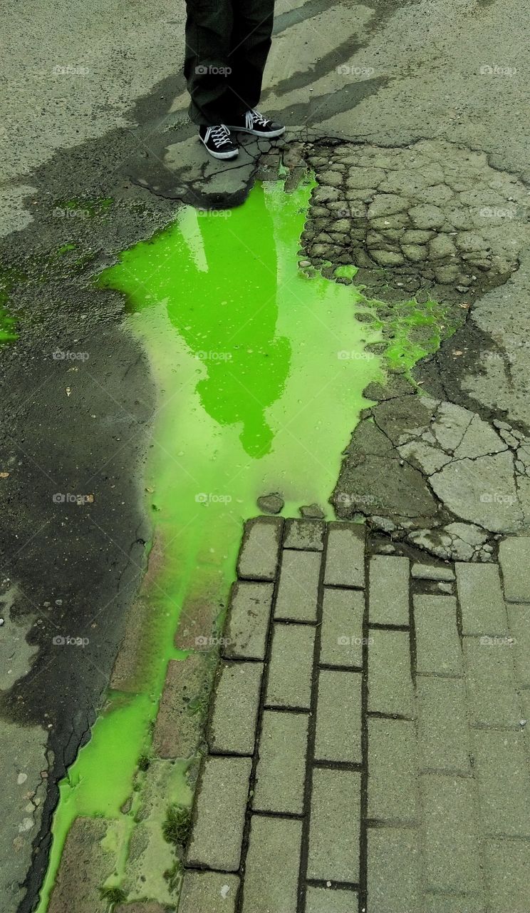 Colored puddle. Colored puddle