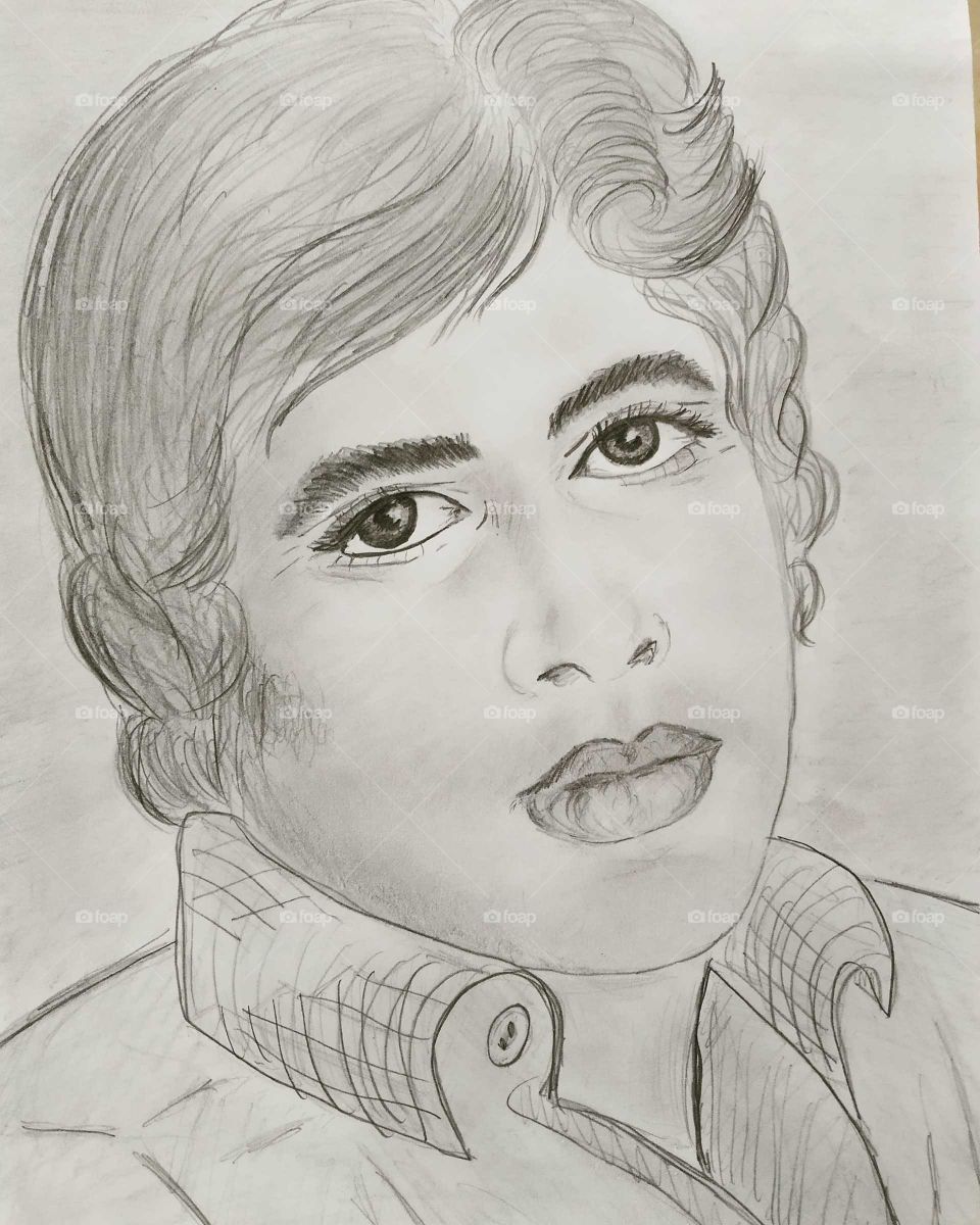 Amitab Bachan, sketch, my art