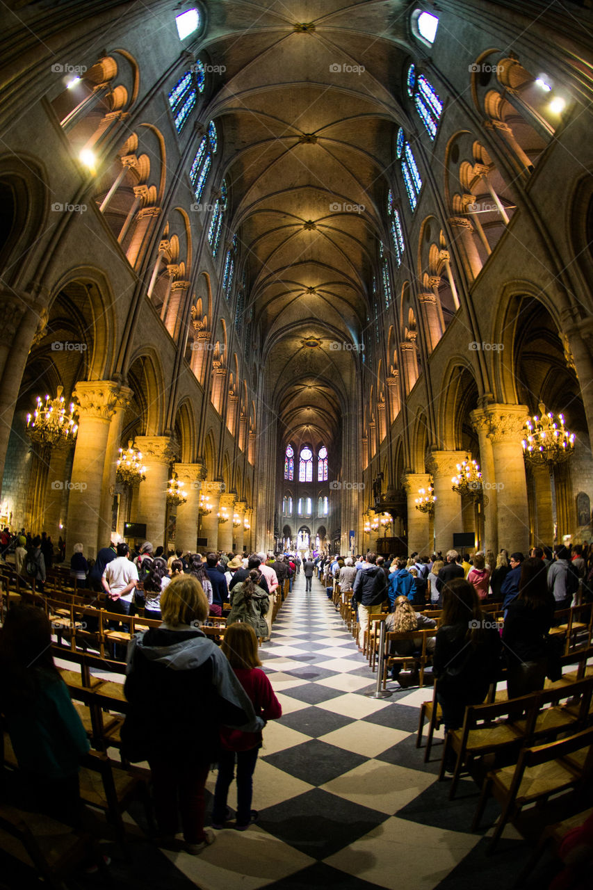 inside Notre dame cathedral