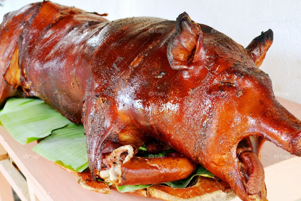 Homecooked Lechon goodness!

Filipino roasted pig seasoned with lemongrass, herbs, and spices. Incredibly delicious, crunchy, and juicy. A taste of home..