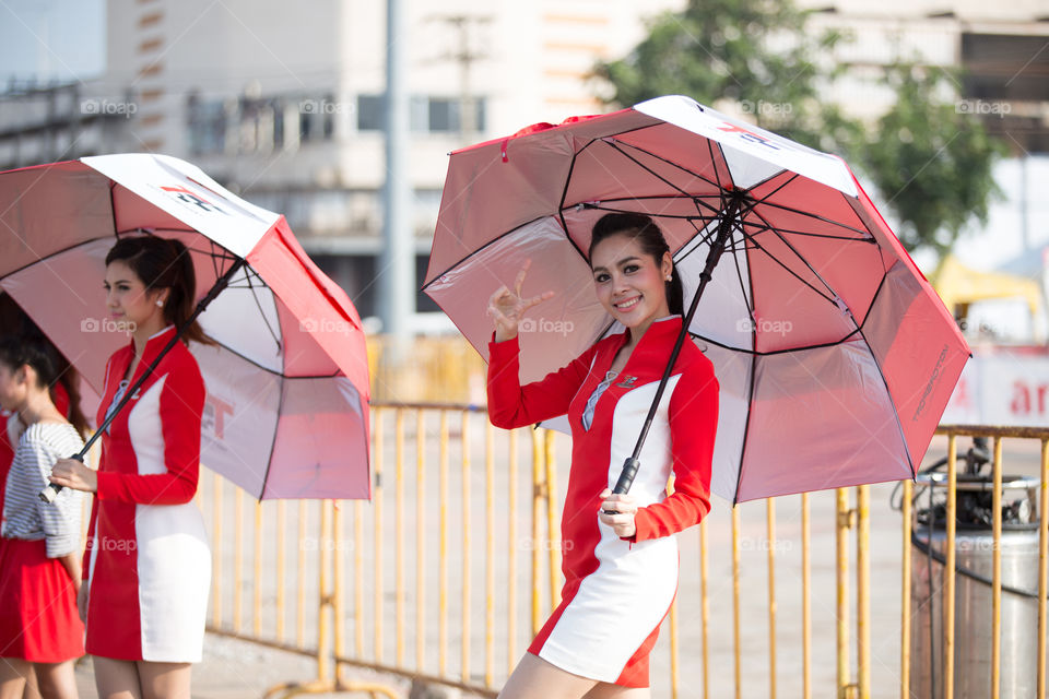 Racing cut girl of the Toyota team