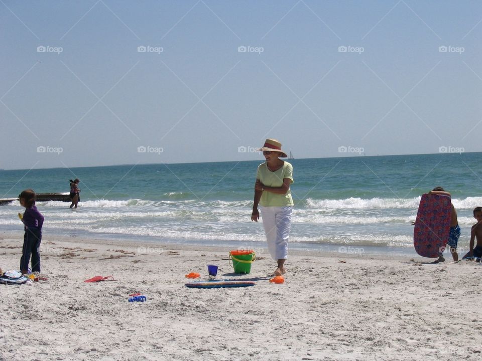 Woman on Florida beach. Woman on beach