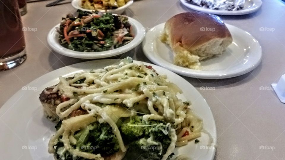 Dinner, lunch and food