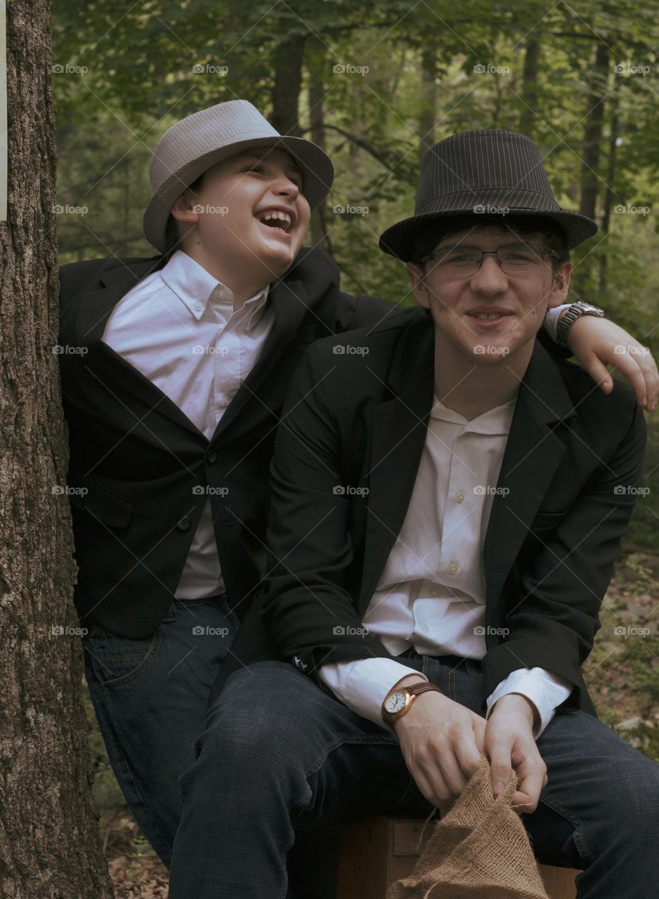 Boys in Retro Attire Portrait