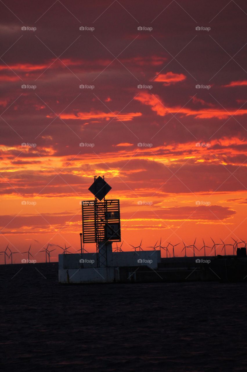 Sunset in the harbour