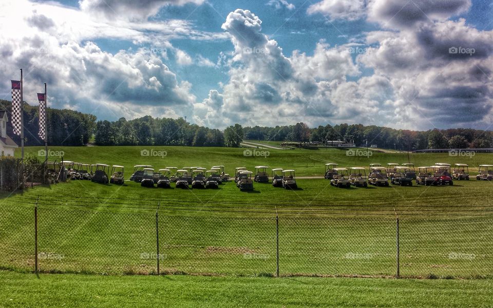 Club Cars at Racetrack