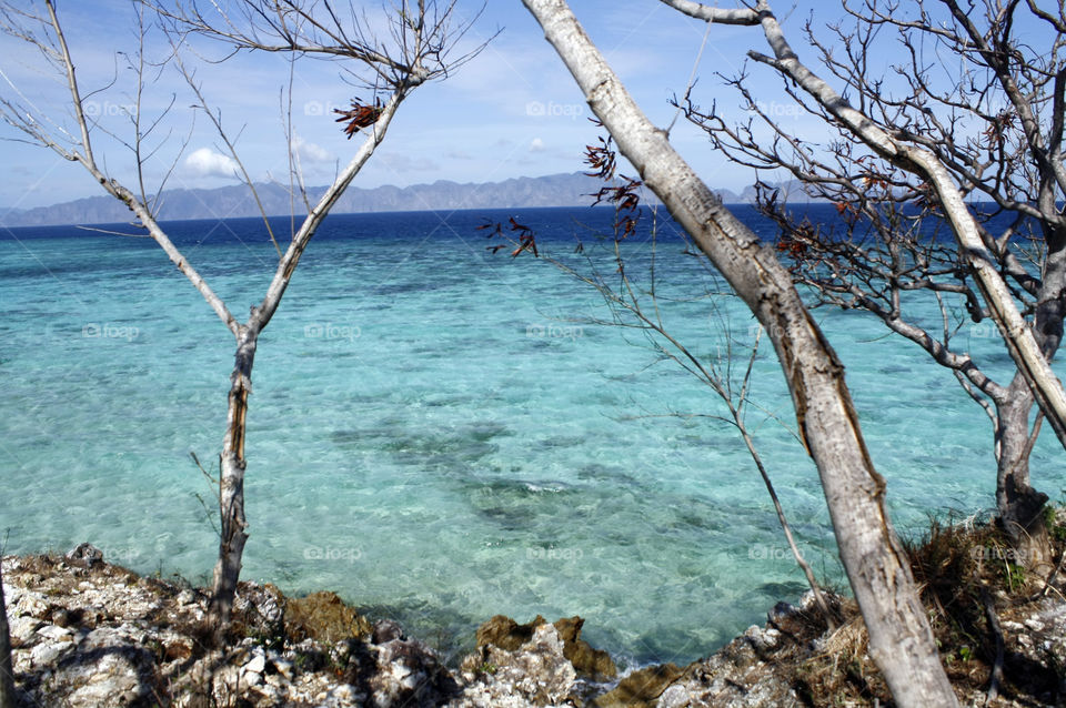 beautiful turquoise waters of the island in the Philippines