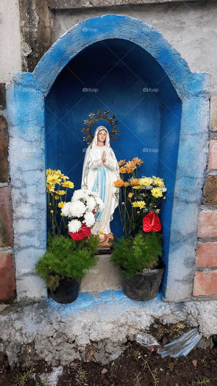 Our Lady of Lourdes grotto built in my yard.