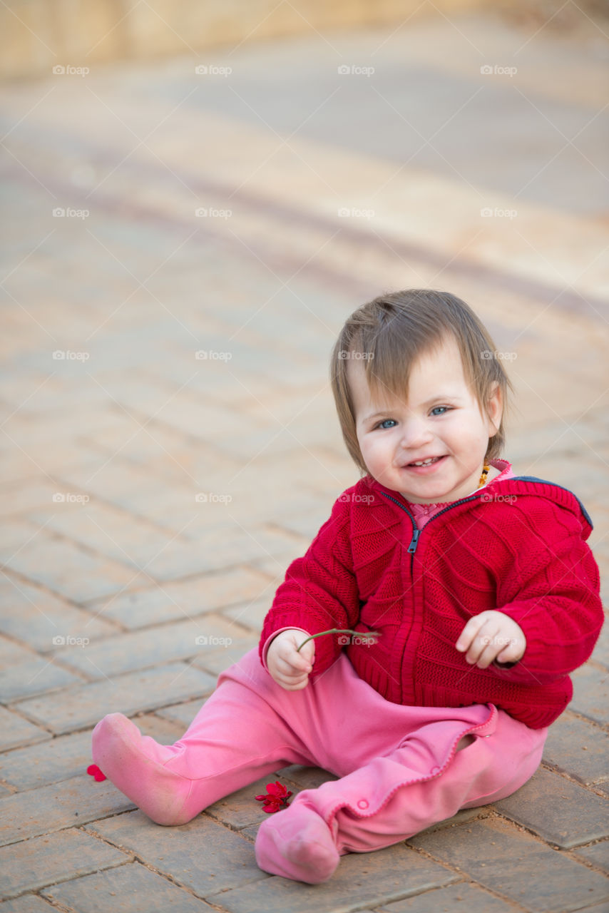 Cute baby girl smiling