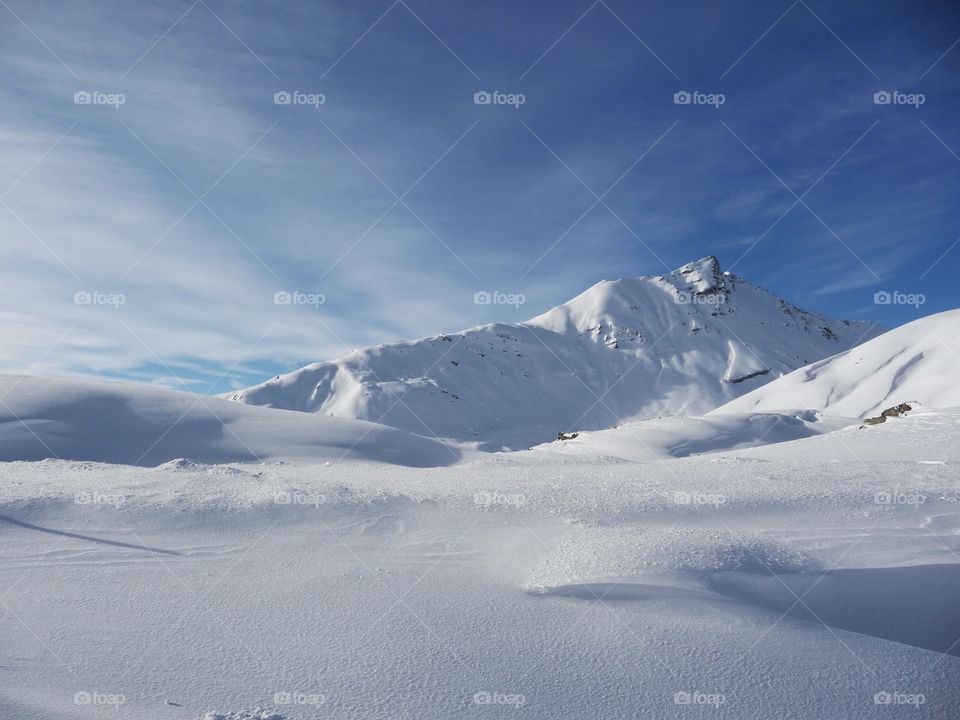 Sunny Winter day in the Swiss Alps