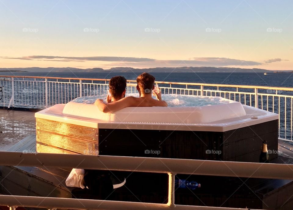 gay couple on a cruise ferry