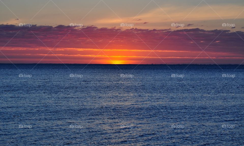 colorful sunrise over the baltic sea in poland