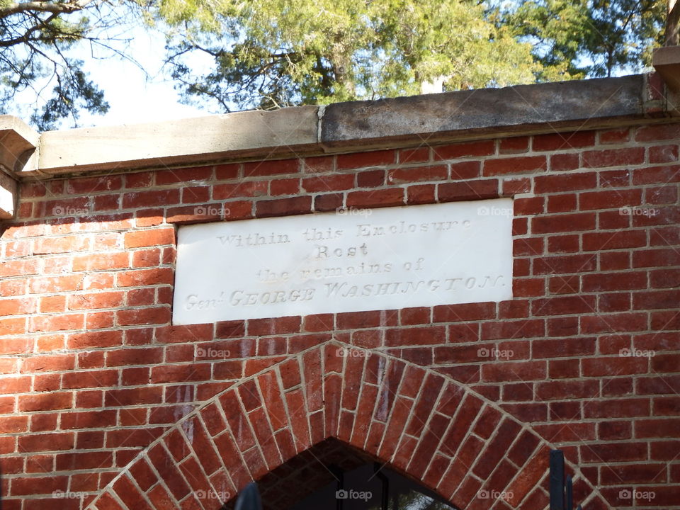 Plaque for Washington's tomb